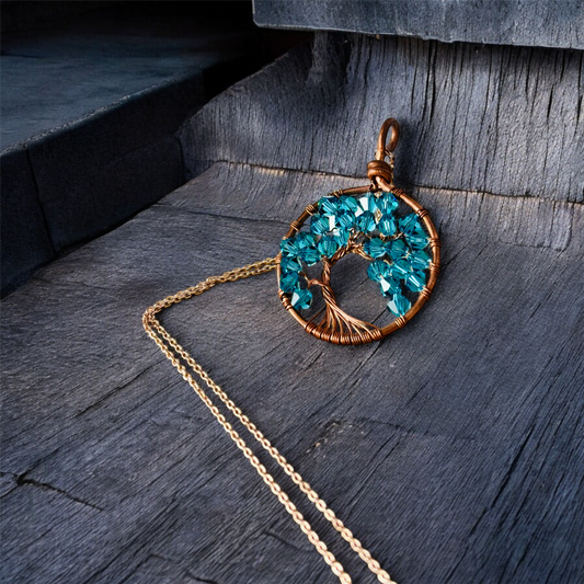 Collier cuivre Swarovski Indicolite